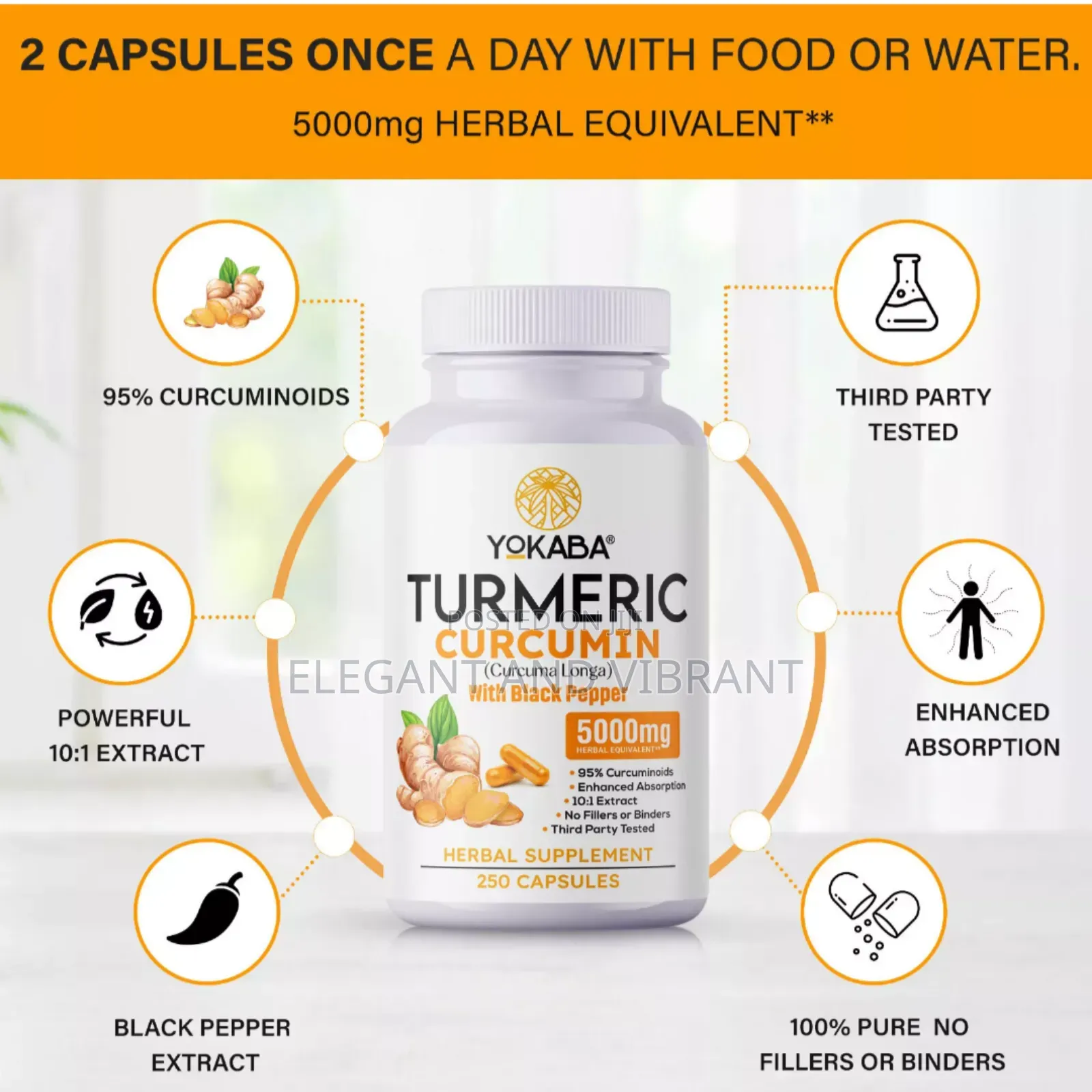 Turmeric Curcumin 5000mg Herbal Extract With Bioperine