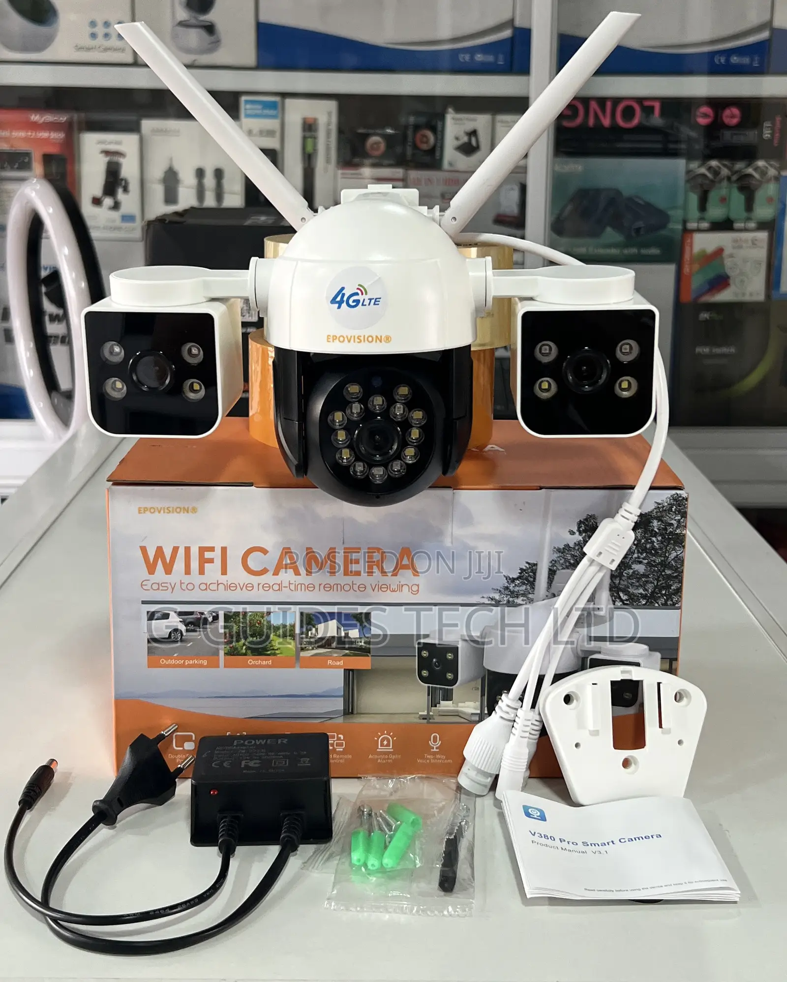 M2 Triple-Lens 4g Camera 3mp , V380 4g PTZ Camera 3-Lens