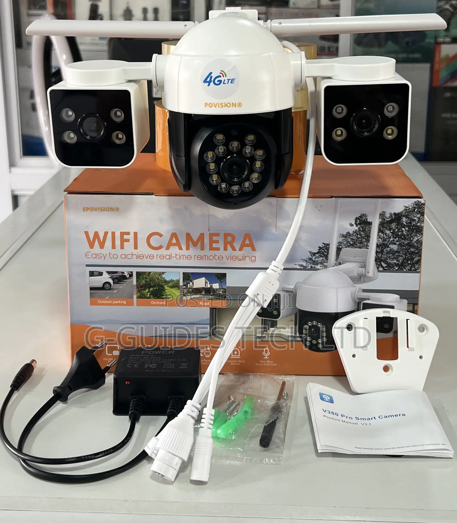 M2 Triple-Lens 4g Camera 3mp , V380 4g PTZ Camera 3-Lens