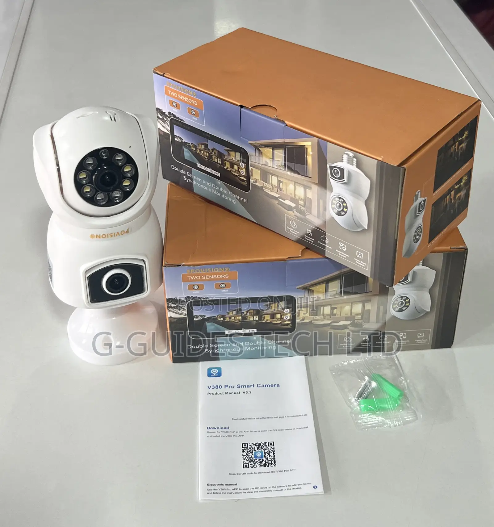 E9 Wifi Smart Bulb Camera Dual Lens V380 Pro