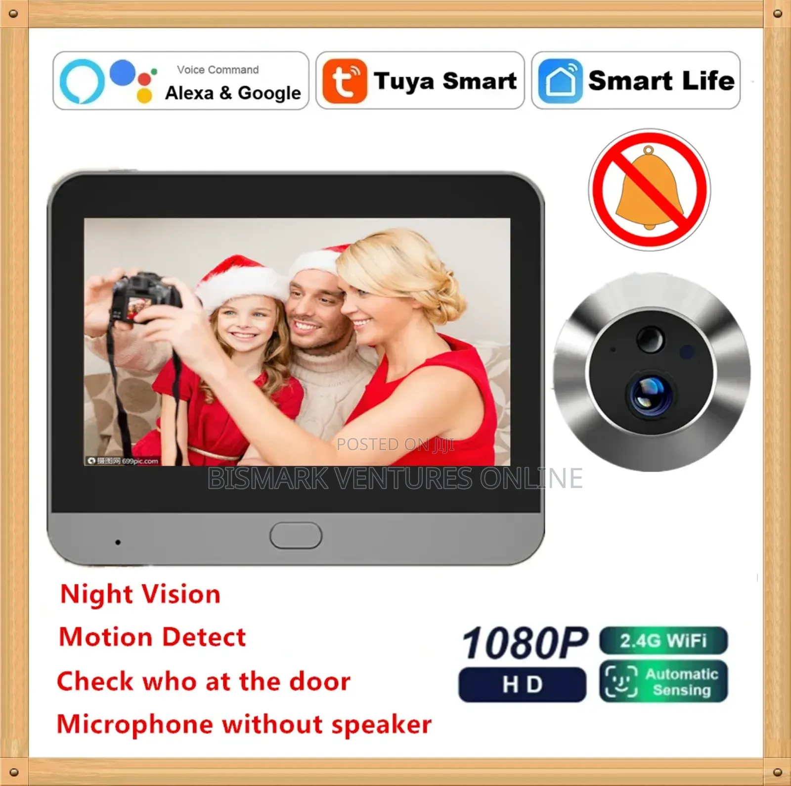 Smart Tuya 3mp Peephole Door Camera Digital Door Viewer