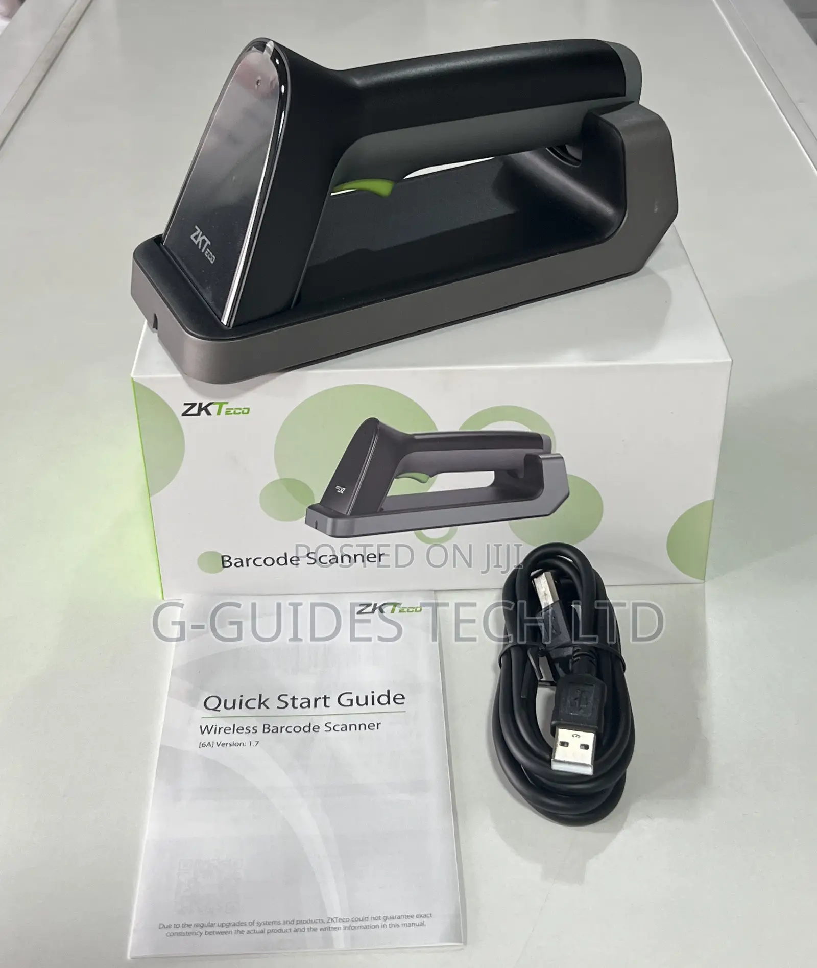 Zkteco 1d/2d Wireless Barcode and Qr Code Scanner With Base ZKB-203s