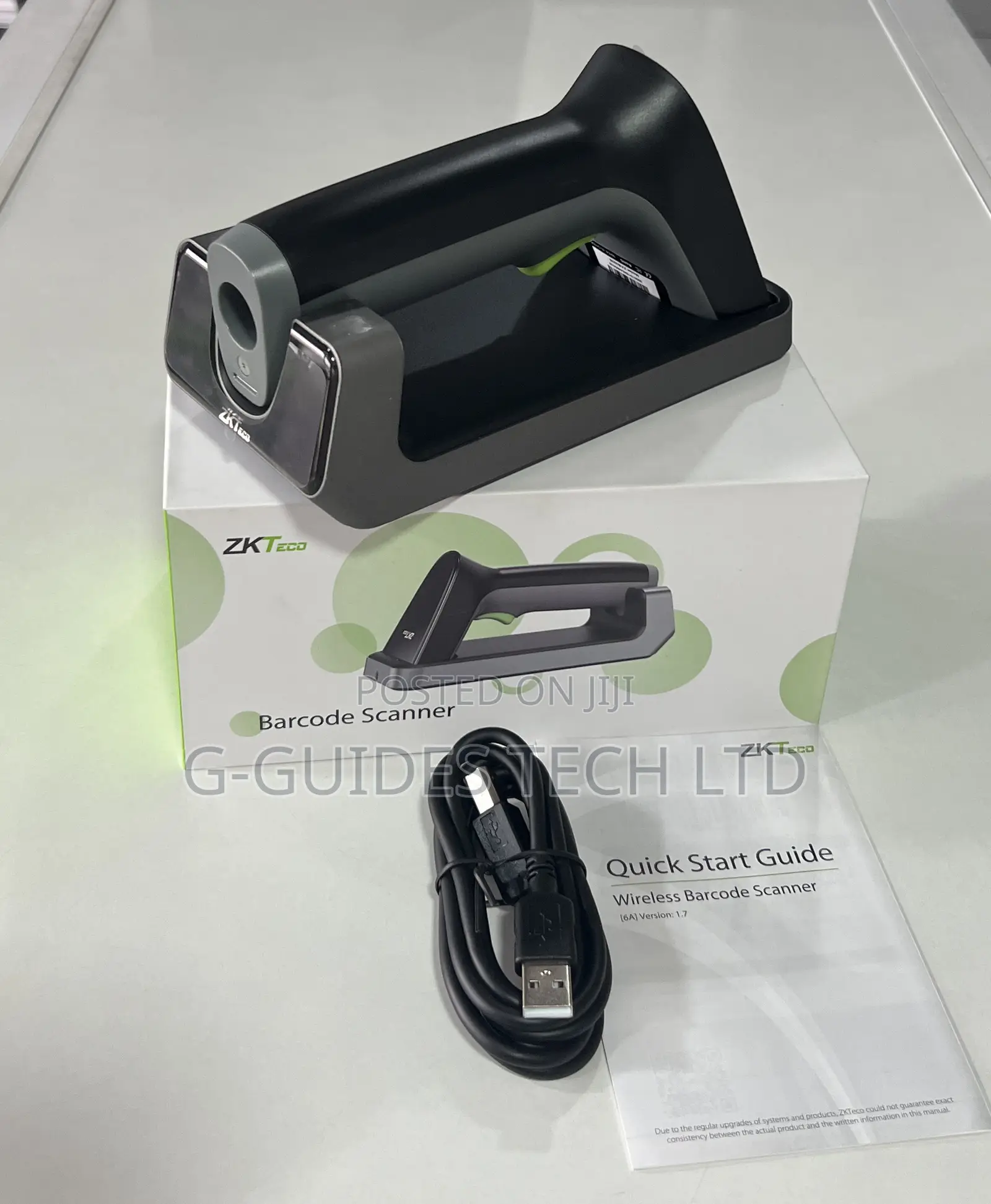 Zkteco 1d/2d Wireless Barcode and Qr Code Scanner With Base ZKB-203s