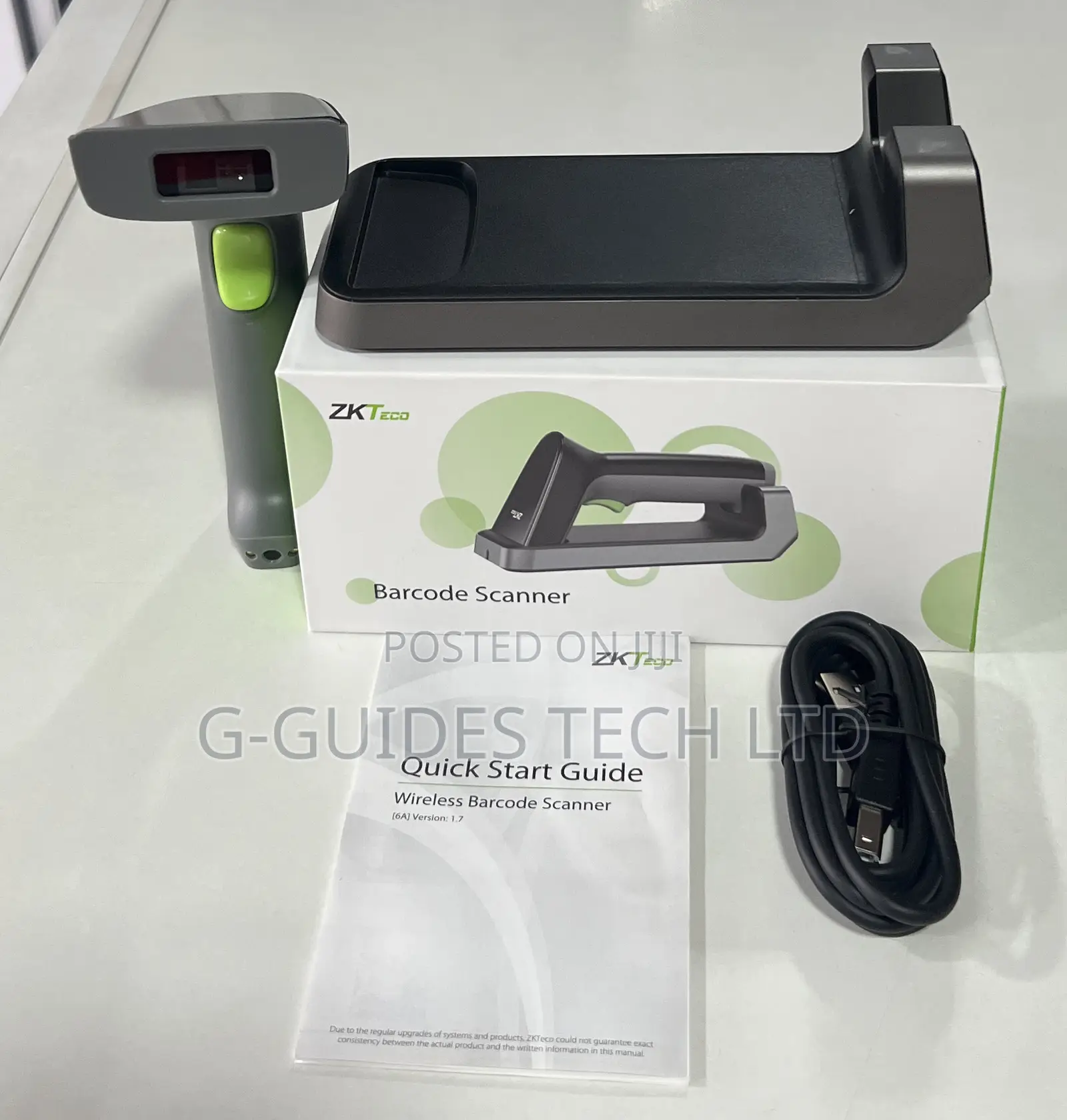 Zkteco 1d Wireless Barcode Scanner Handheld With Base Zkb106s