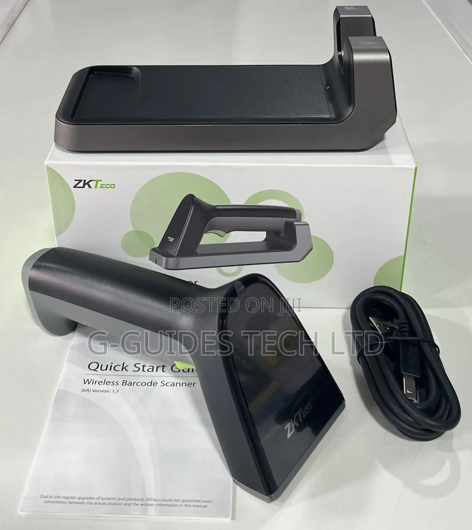 Zkteco 1d Wireless Barcode Scanner Handheld With Base Zkb106s
