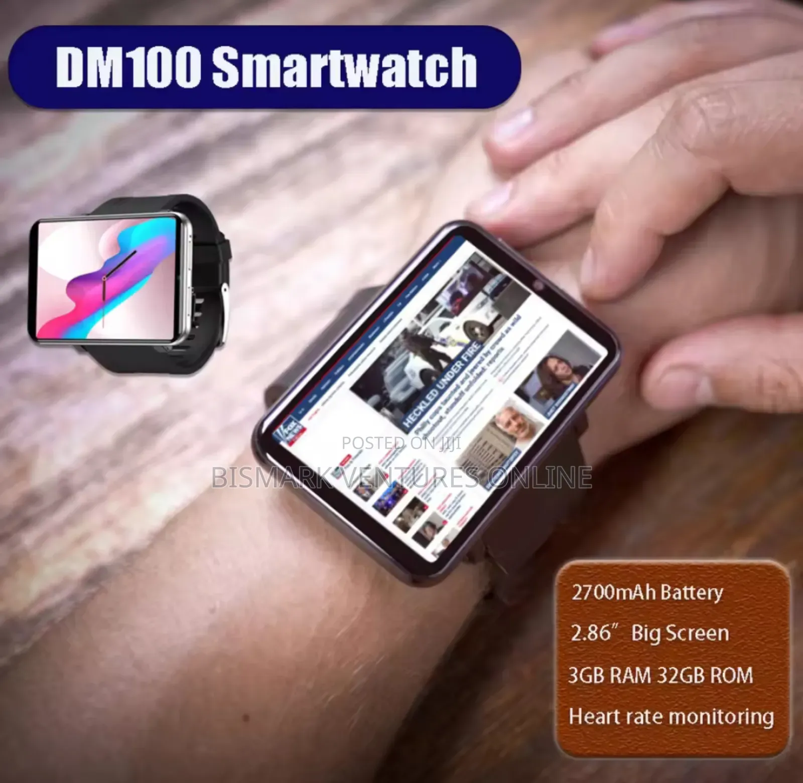Dm100 4g Sim Card Watch 5mp Camera Ip67 Waterproof