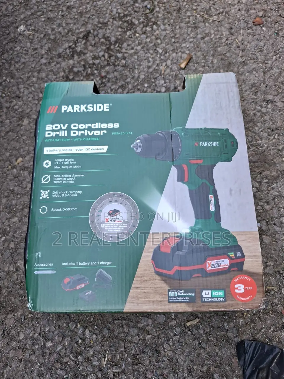 Parkside 20v Cordless Drill Driver With Battery and Charger