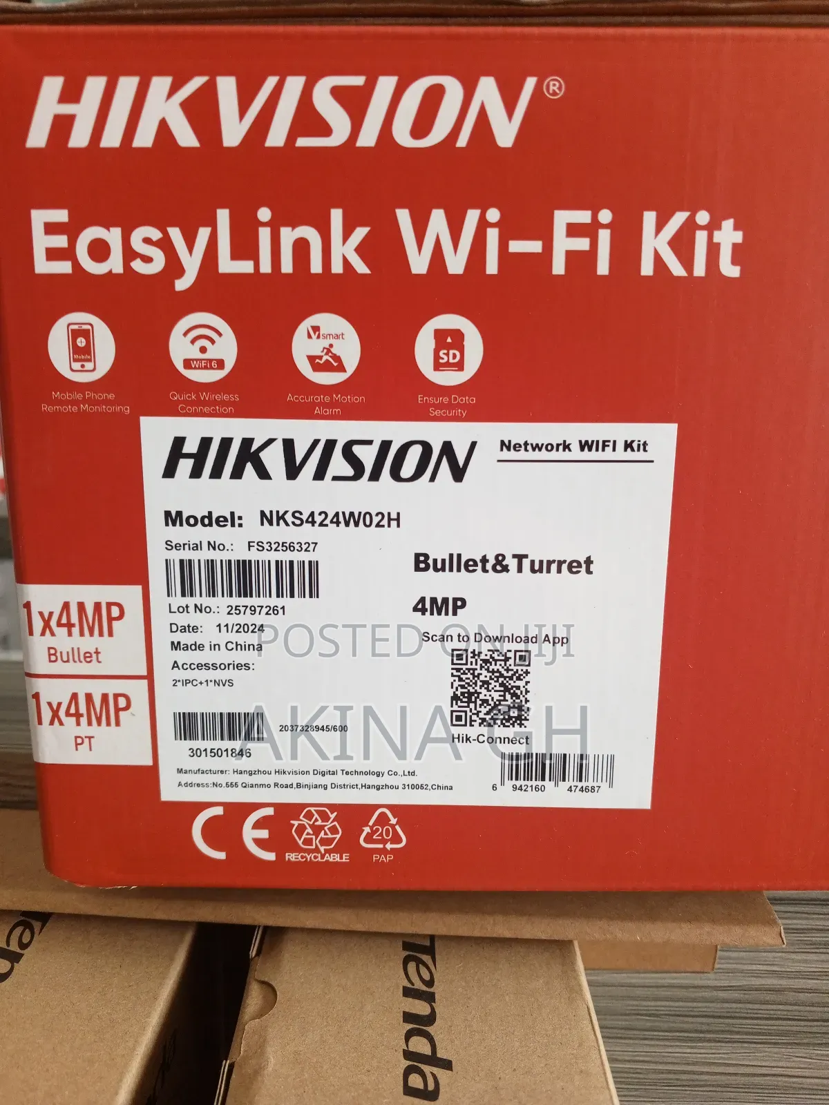 Hikvision Easylink Ip Wifi Kit Nks424w02h 4mp Two Way Audio Camera