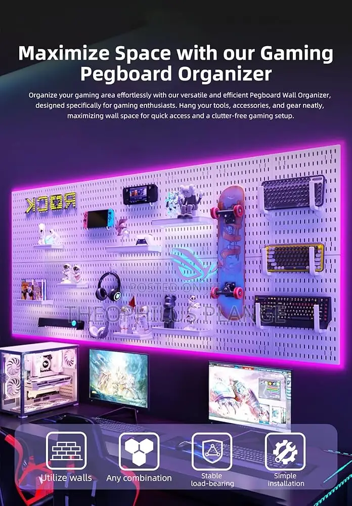 Pegboard Gaming/ Office Organizer
