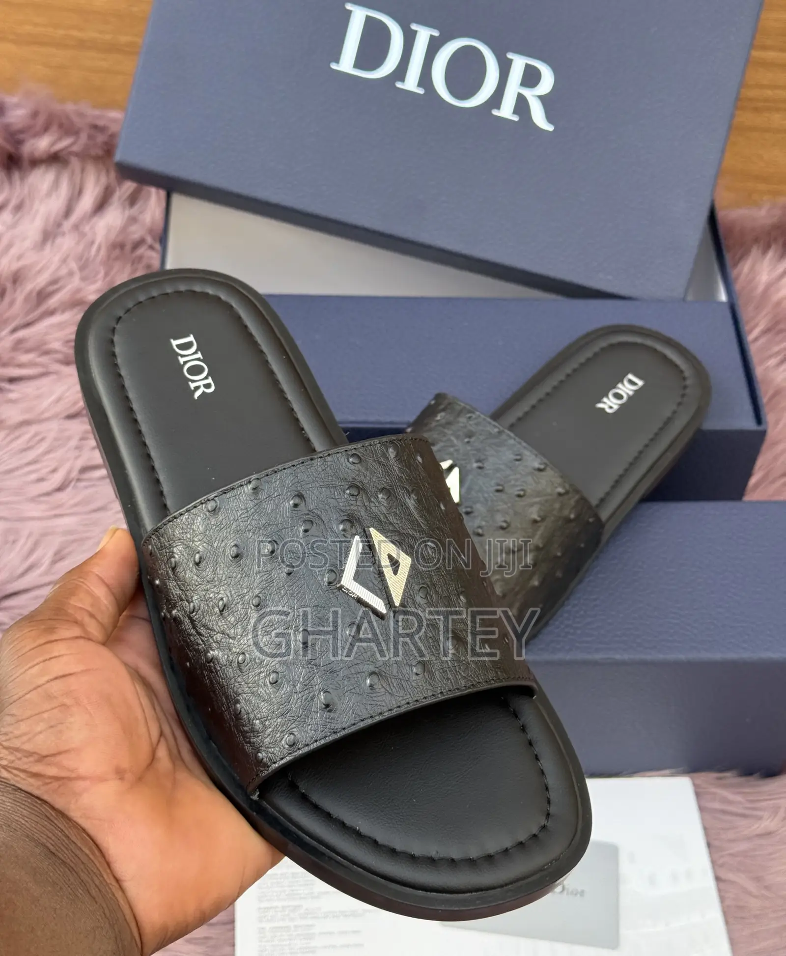 All Black Casual Dior Slippers || for Men