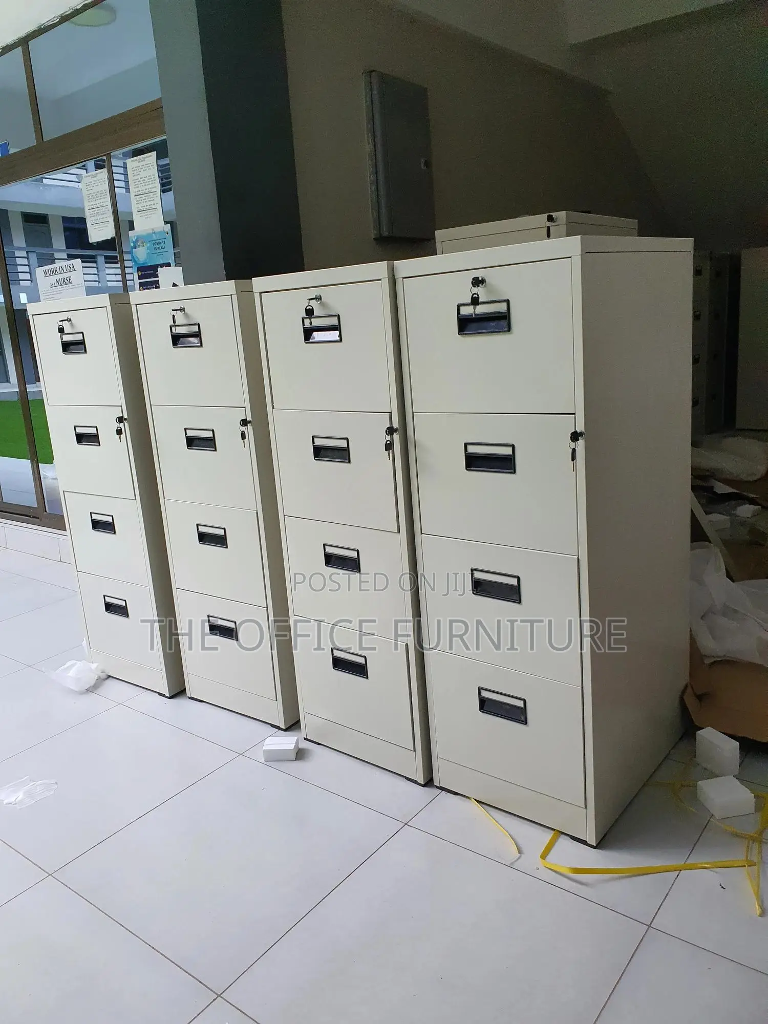 Fire Proof Four Drawer Cabinet With Safe