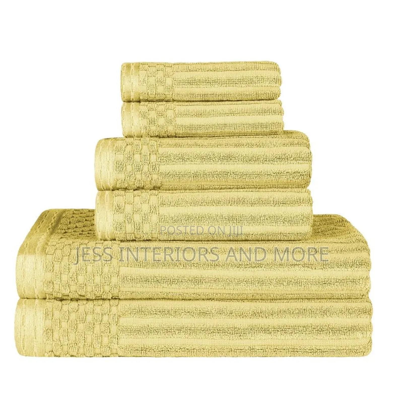 Ribbed Cotton 6-Piece Towel Set
(Yellow)