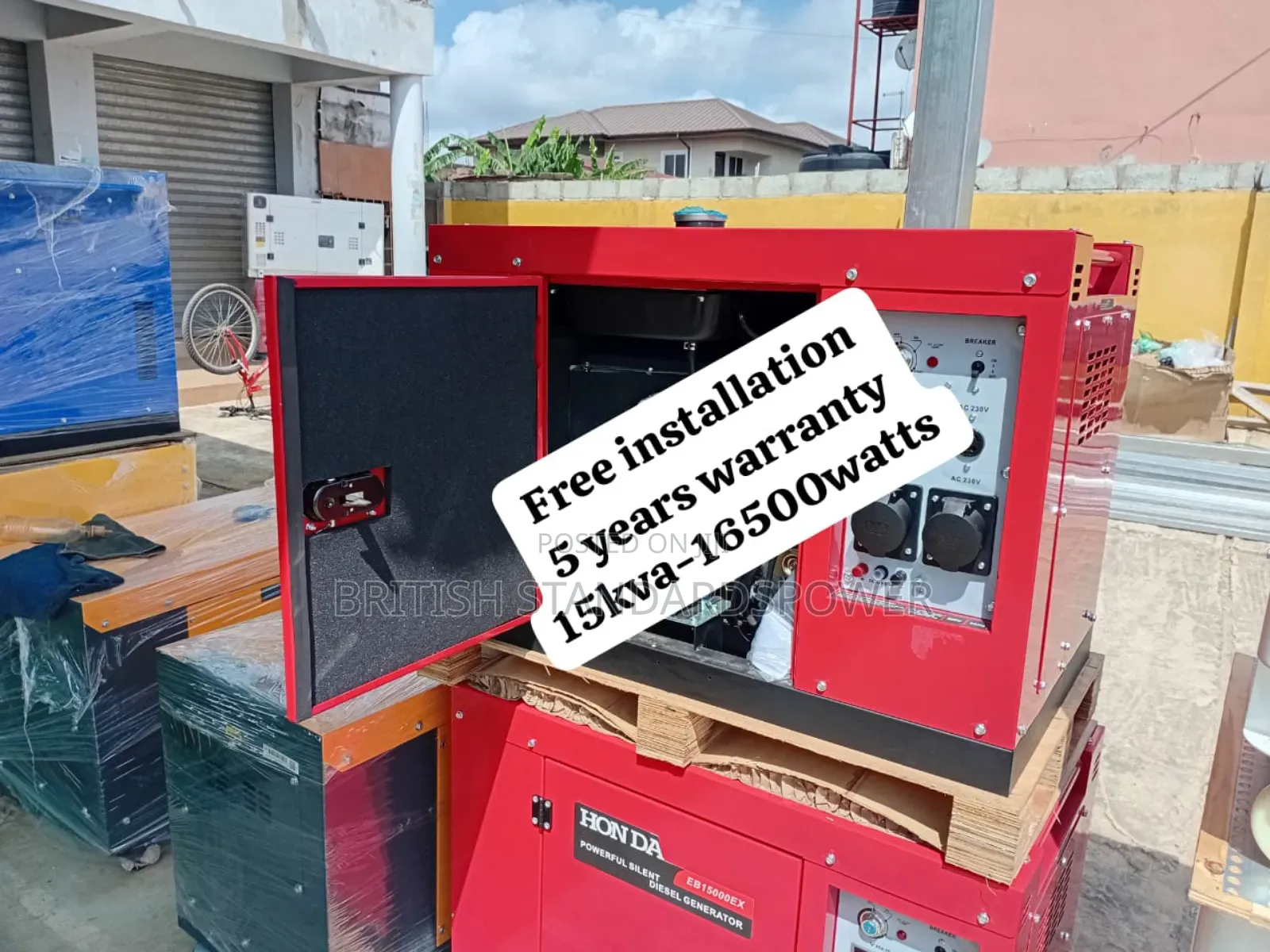 Forced Air Cooled Engine 15kva Remote Control Diesel Genset