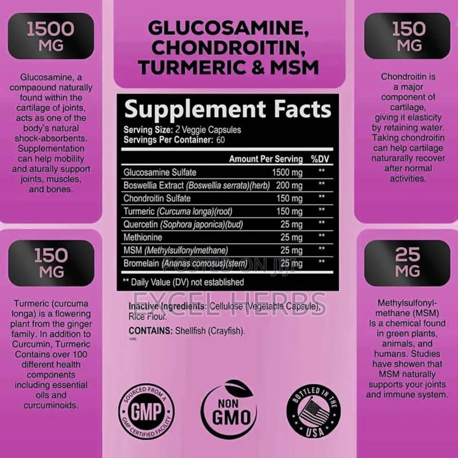 Chondroitin Glucosamine Turmeric for Knees Joint