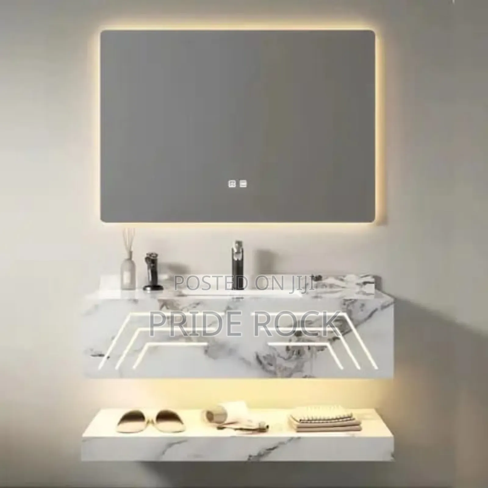 Cabinet Vanity Basin With Led Light