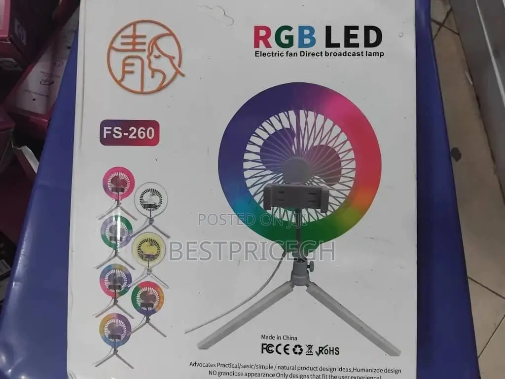 Rgb Led Electric Fan Direct Broadcast Lamp