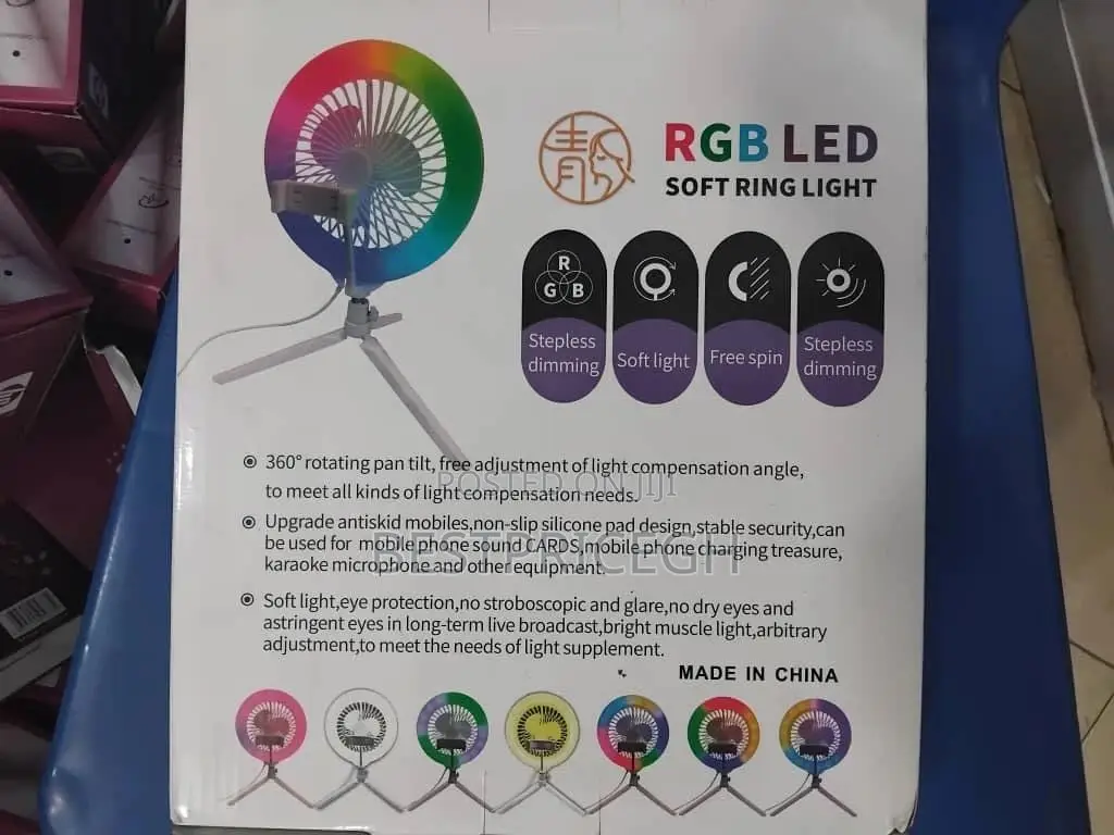 Rgb Led Electric Fan Direct Broadcast Lamp