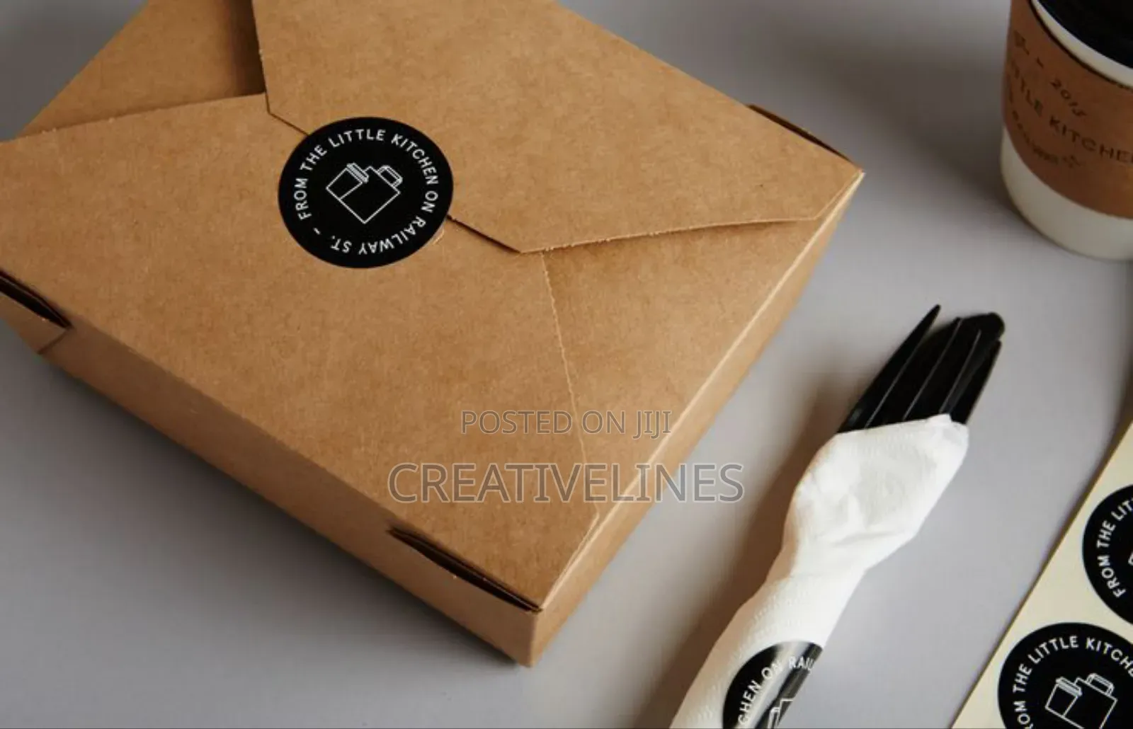 Brown Launch Box With Stickers