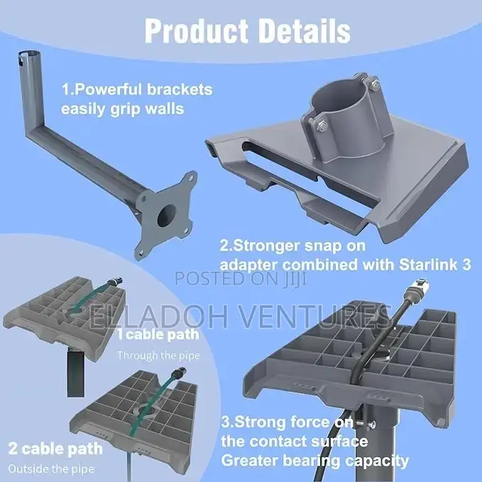Starlink V3 Short Pipe Mount With Adapter