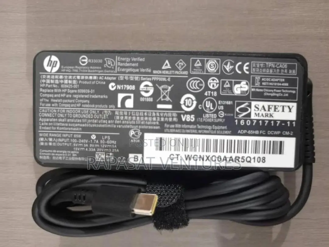Hp 20v 3.25a 65w Type C Adapter