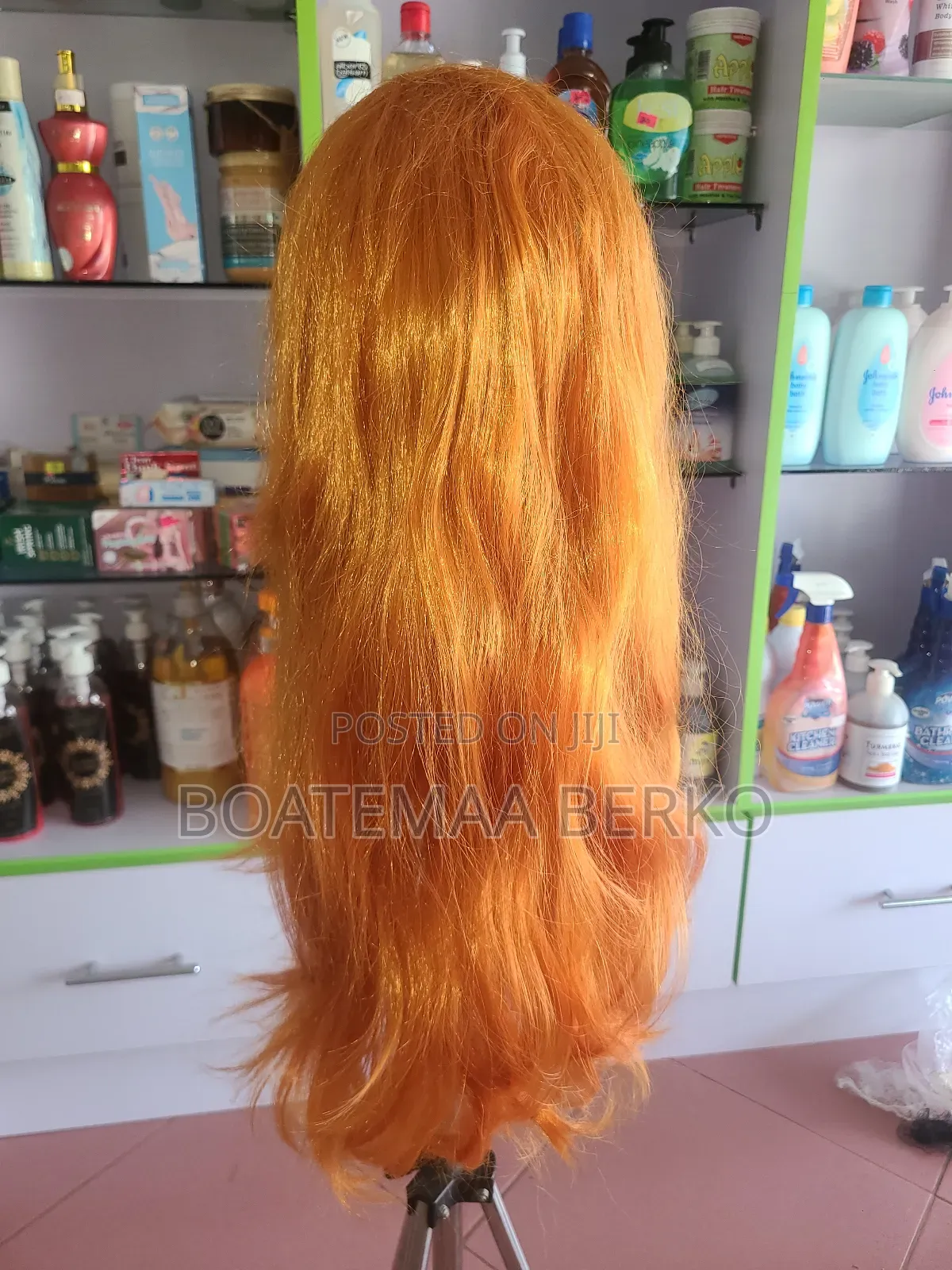 Orange Body Wave French Cut Wig