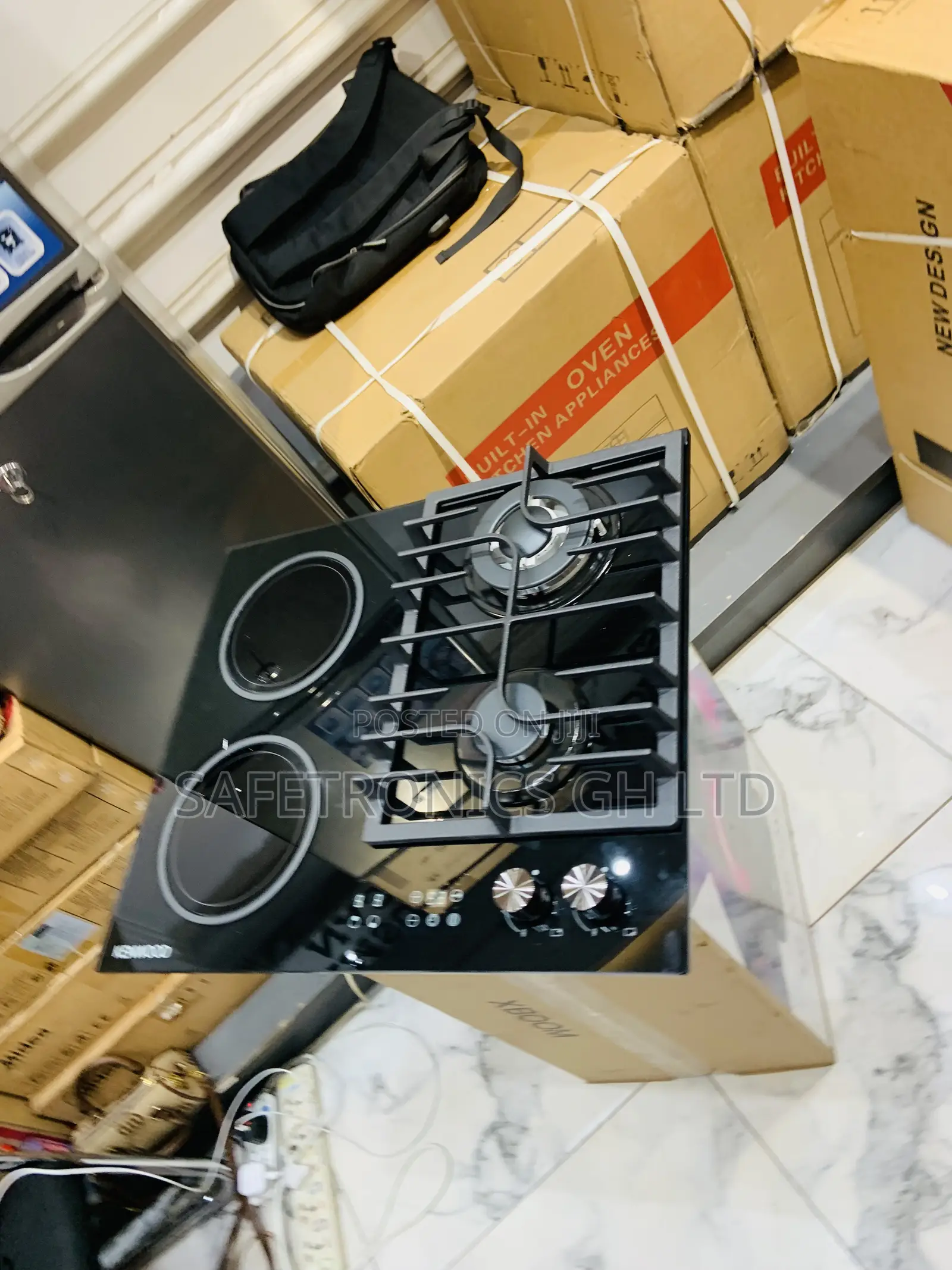 Secure Fast 2 Gas 2 Electric Black 60cm Kenwood Cooker