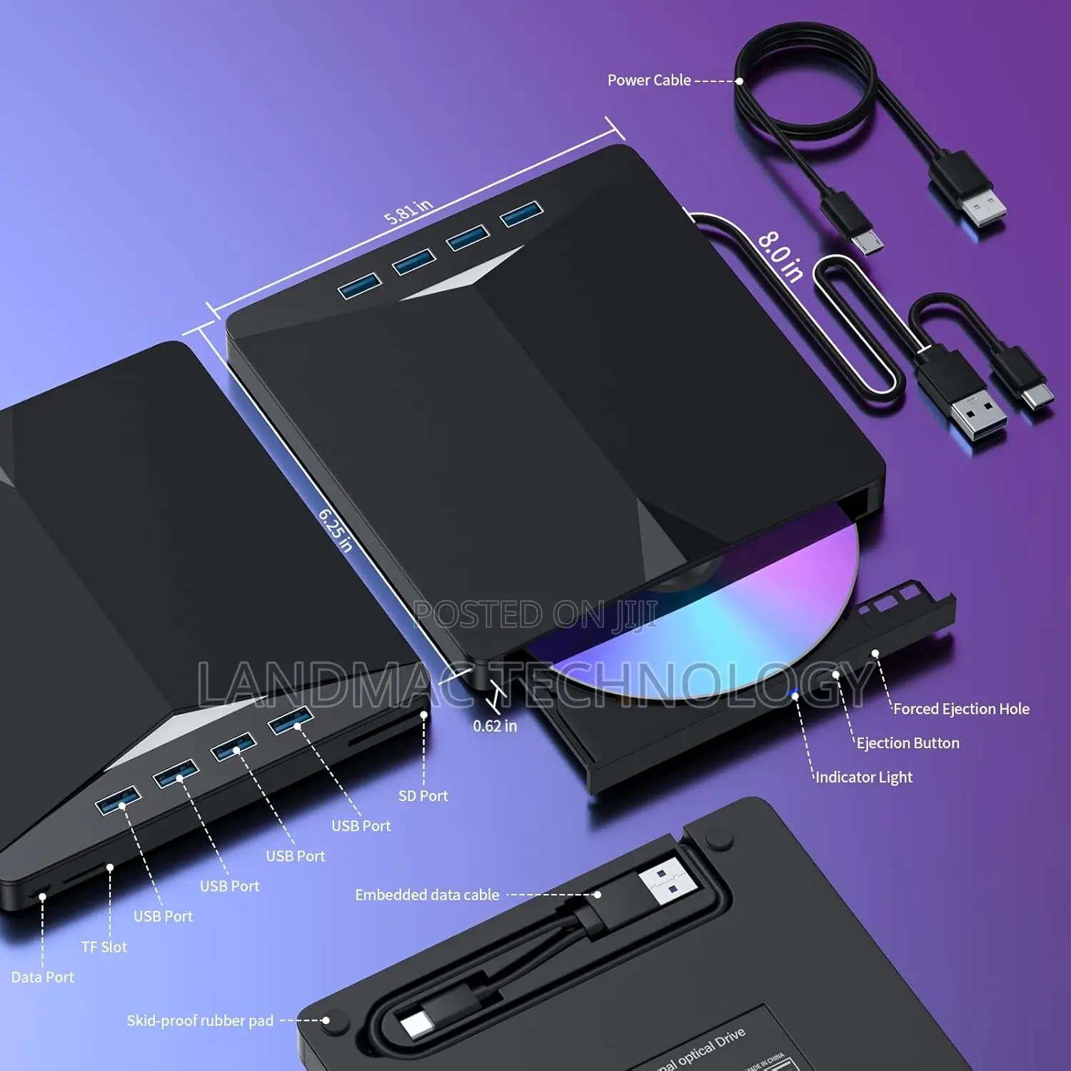 External Cd/DVD Drive for Laptop, 7 in 1 Usb 3.0 DVD Player