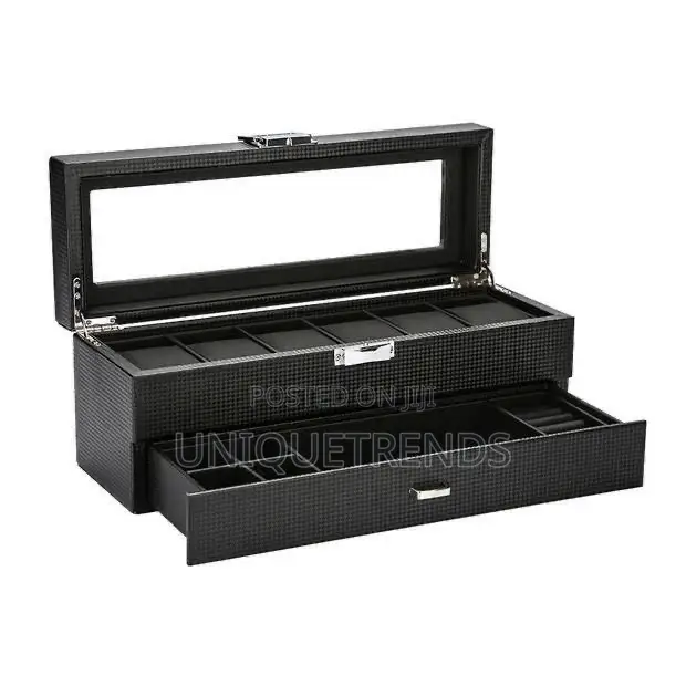 6 Slots Watchcase With Jewelry Drawer