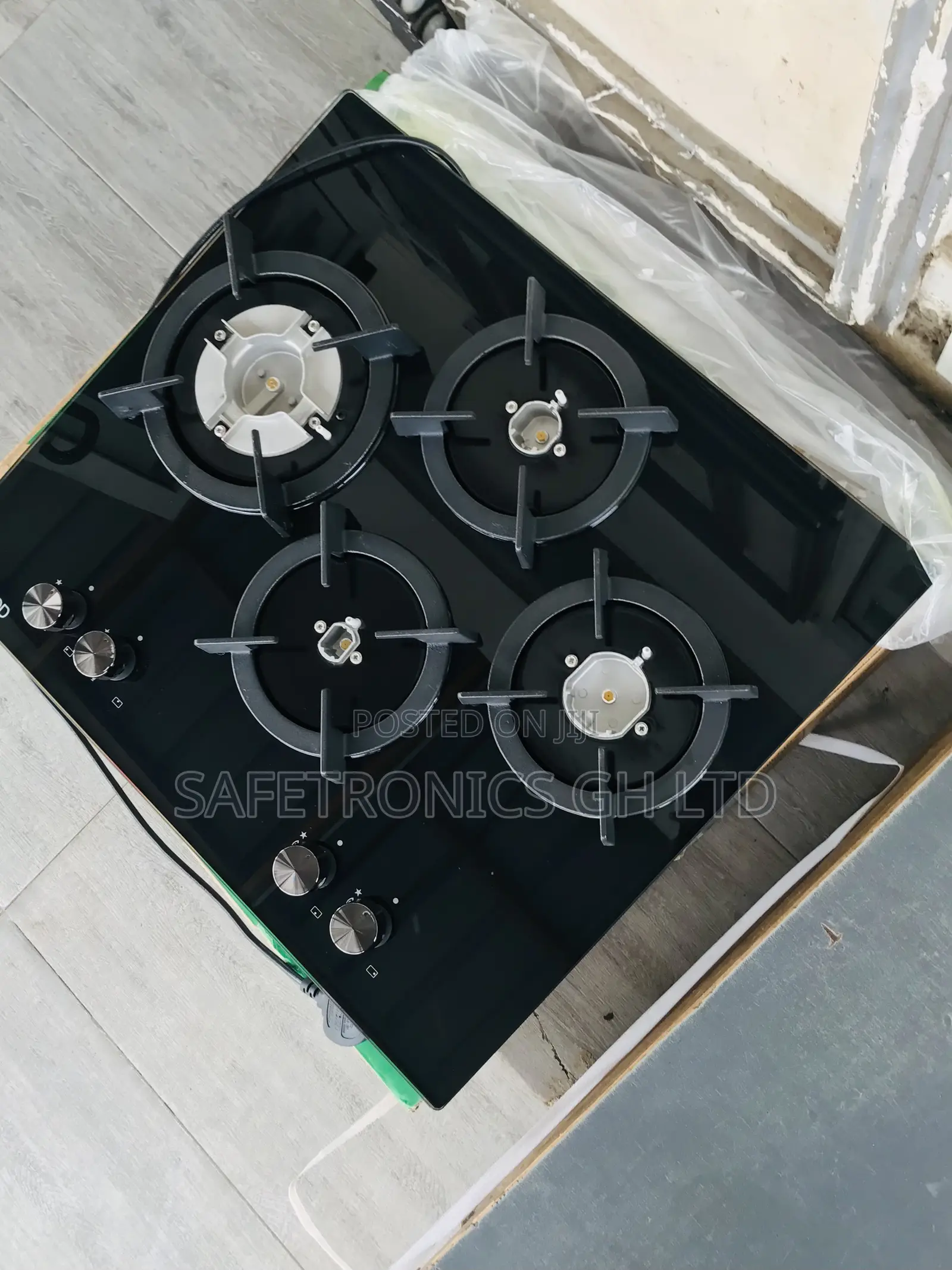 Call or Text 4 Gas Tempered Black 60cm Glass Cooker
