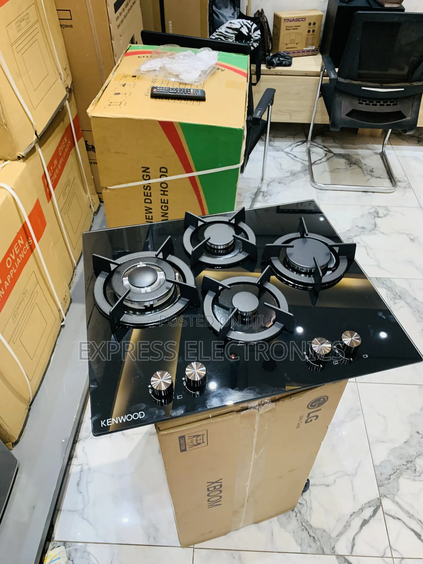 Authentic New Black Kenwood Gas Cooker 4burger
