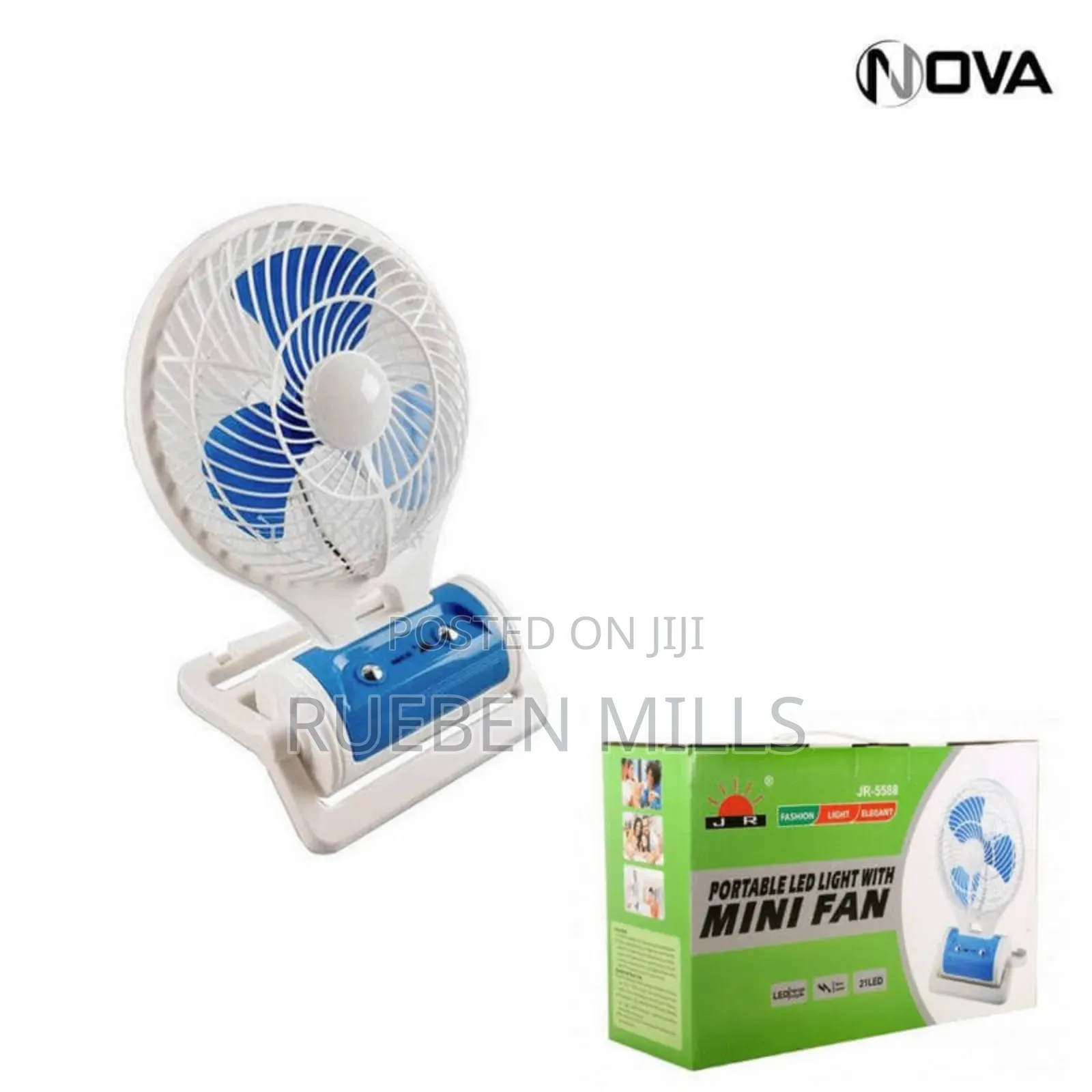 Portable Cordless Mini Fan With Led Light