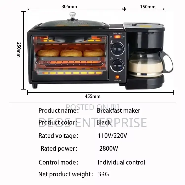 Three in One Set Toaster Kettle Coffee Maker(Silver Crest)