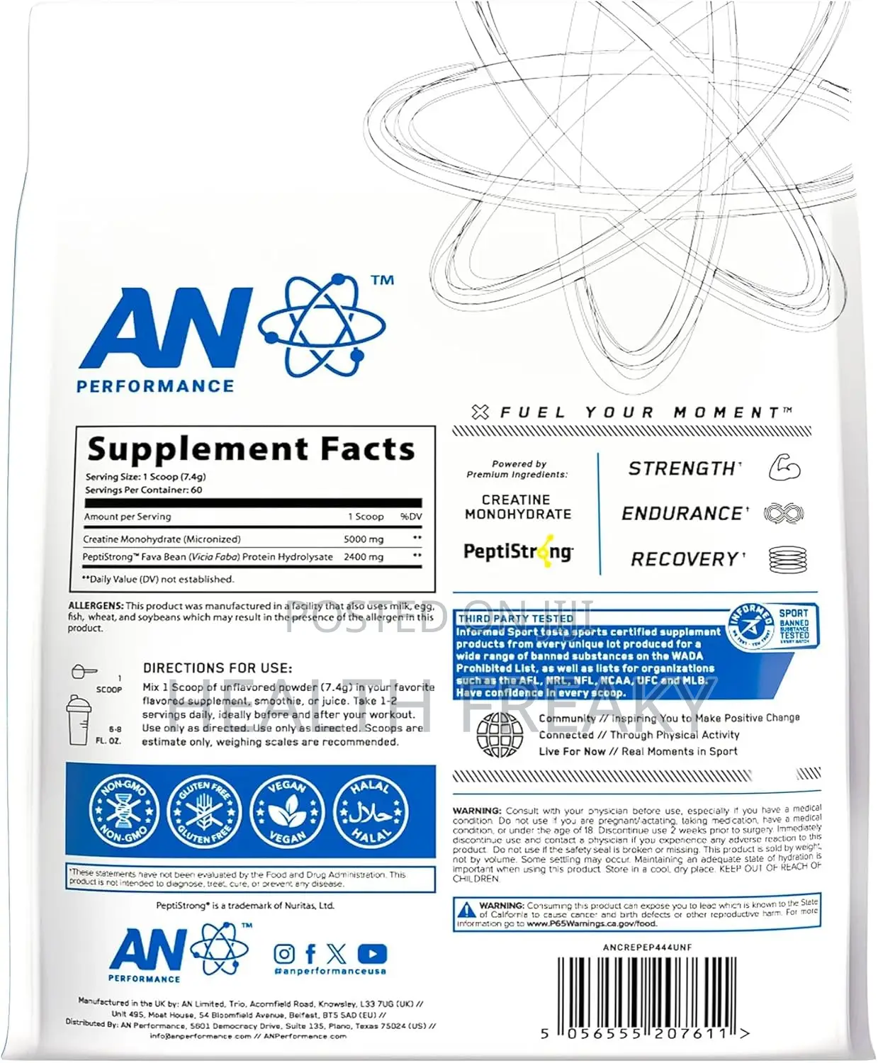 Creatine Monohydrate Plus Peptide Muscle Builder Energy