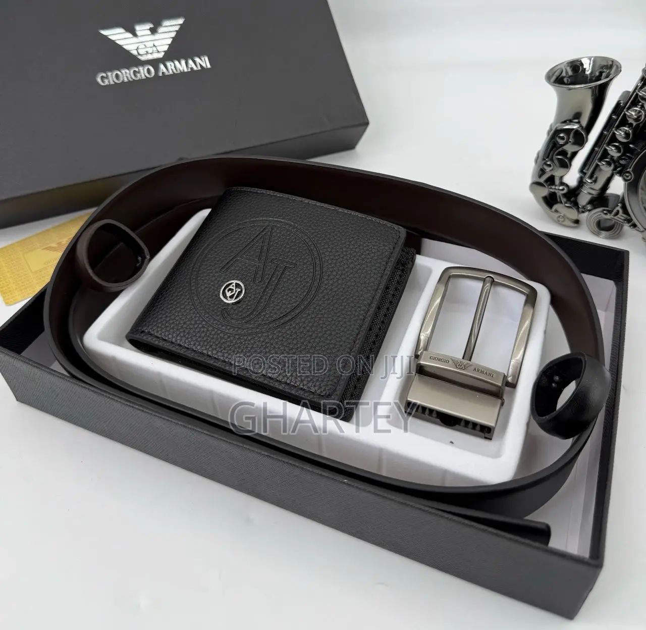 Aix From Giorgio Armani Wallet Belt Combo Set