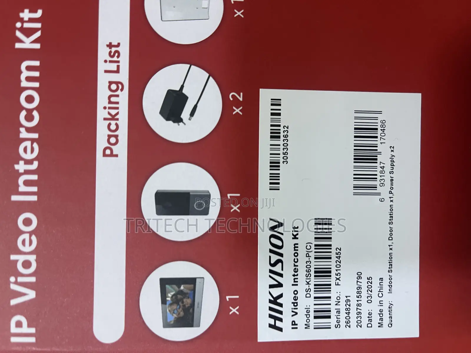 Hikvision Ds-Kis603(C) Ip Intercom Kit With Wifi App Support