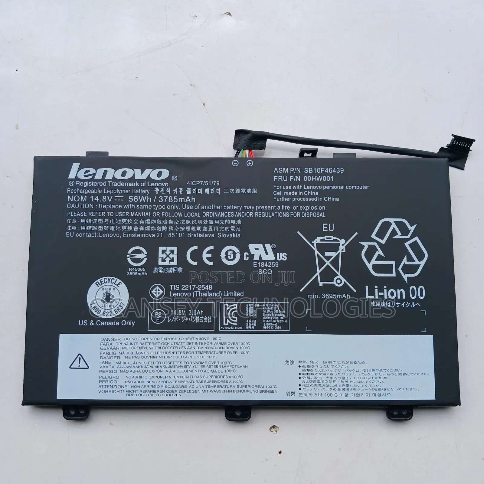 Original Lenovo 00hw001 Battery for Thinkpad S3 Yoga 14 Seri