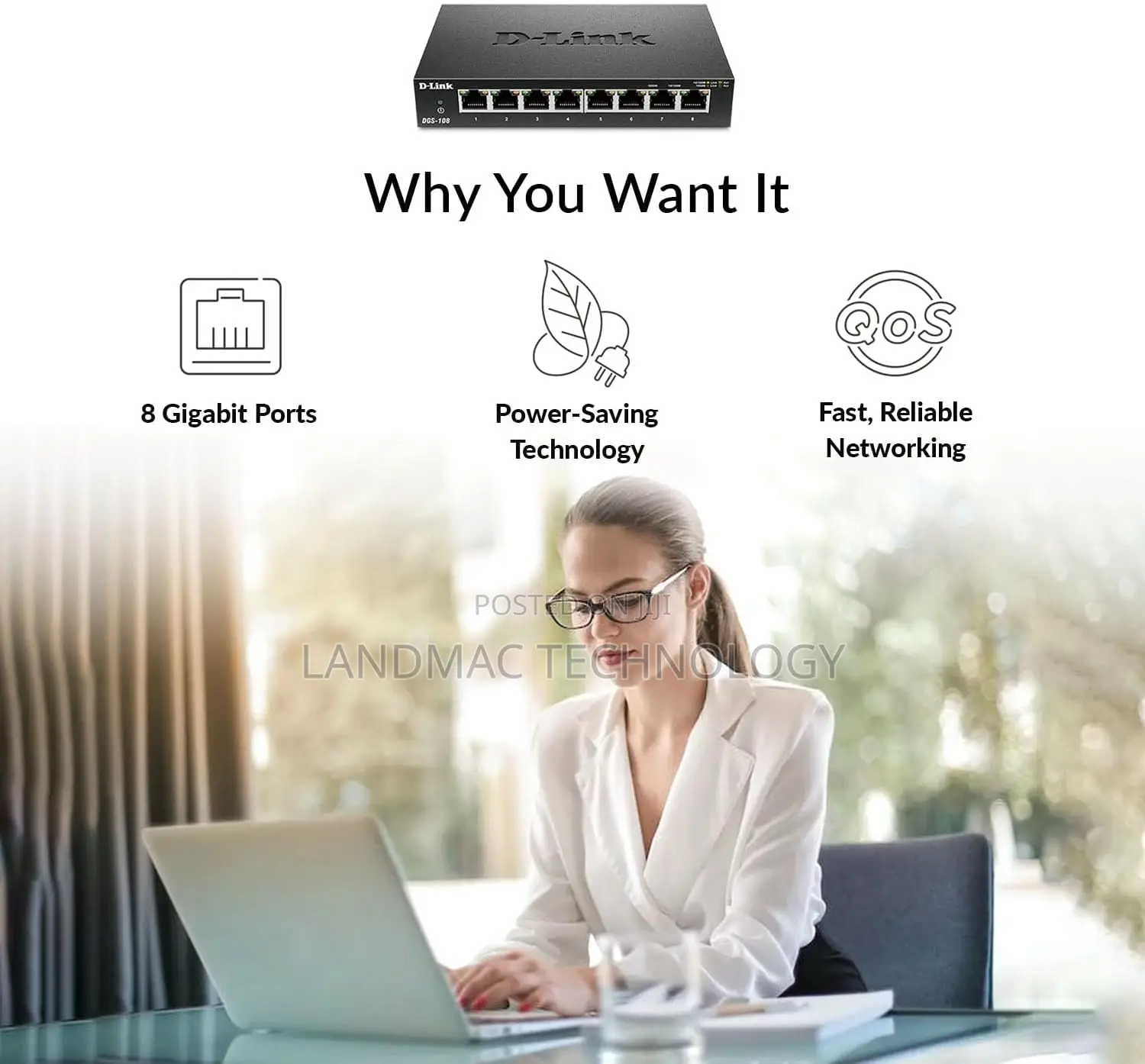 D-Link DGS-F108 8 Port Gigabit Desktop Switch