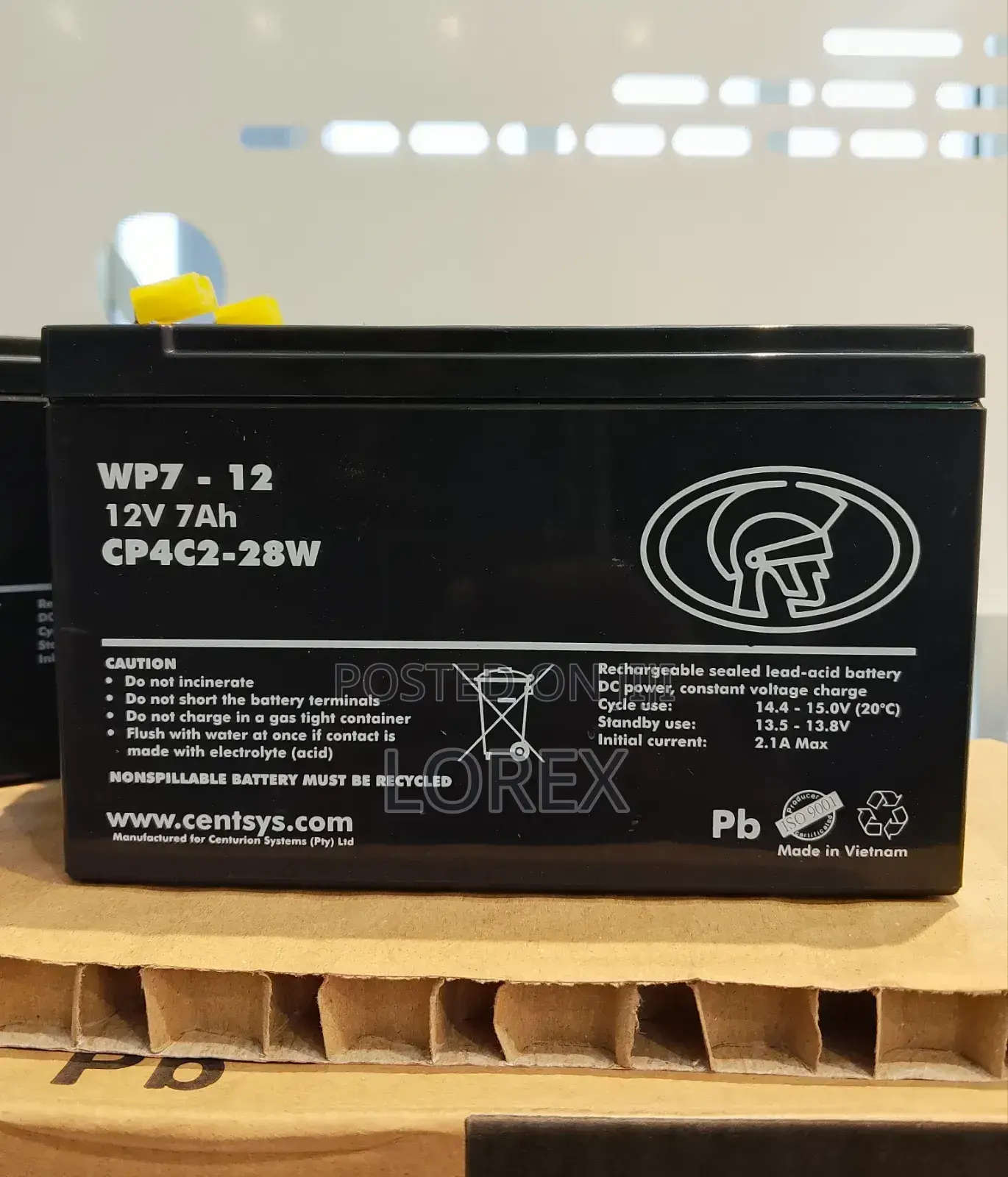 Centurion Gate Motor Battery 12v 7ah