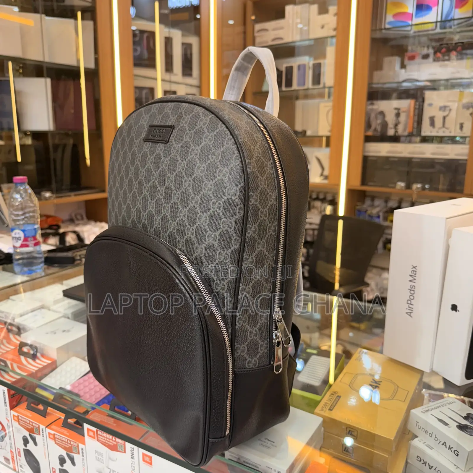 Gucci Gg Black Polyurethane Backpack Black