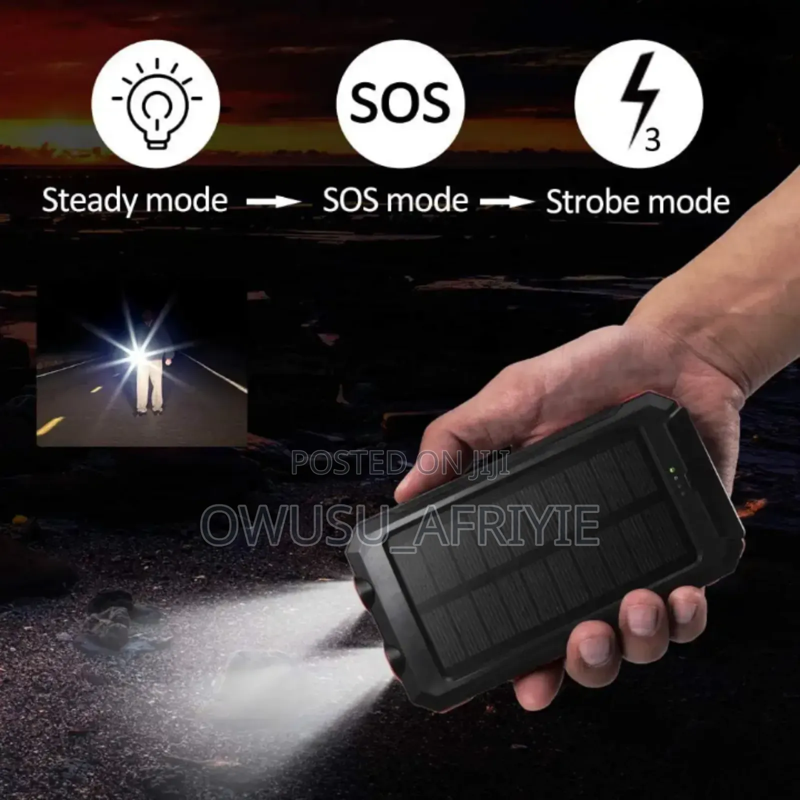 Power Bank (20000mah) With Torch and Solar Charge