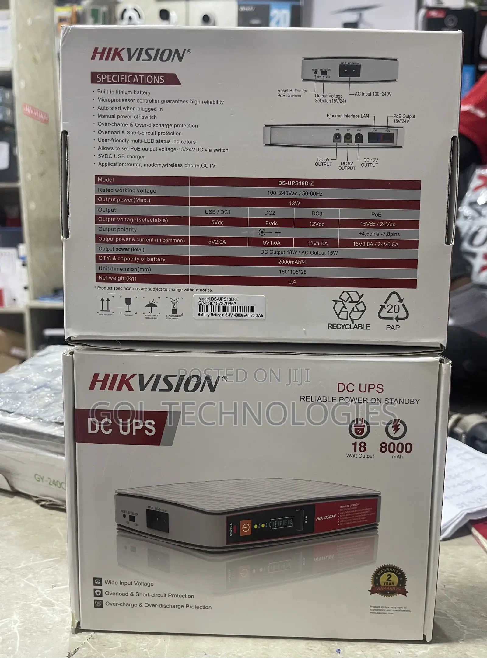 Hikvision Dc Ups Ds-Ups18d-Z 18w Output