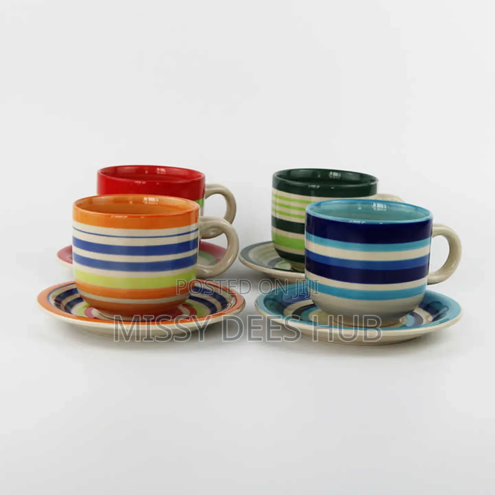 8pcs Ceramic Cup + Saucer