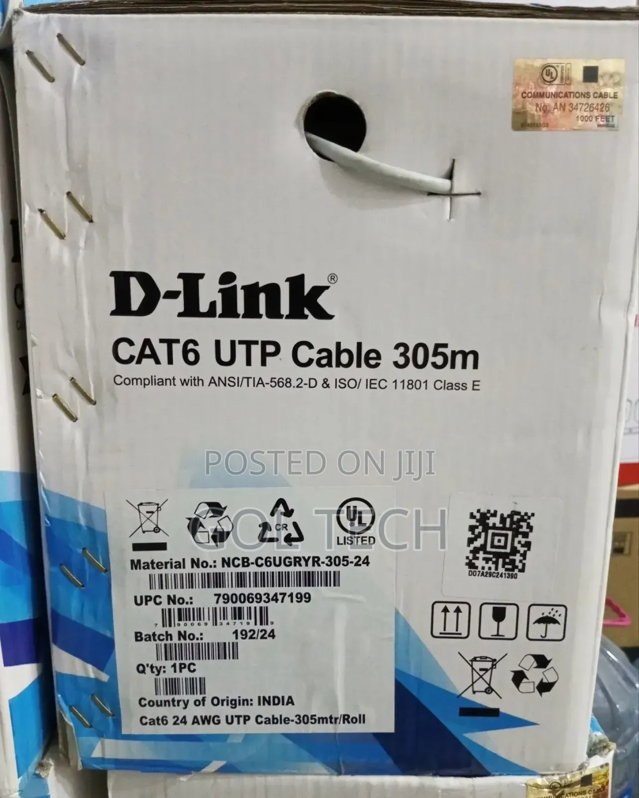 D-Link Utp Cat6 Cable Full Copper Cable 24awg