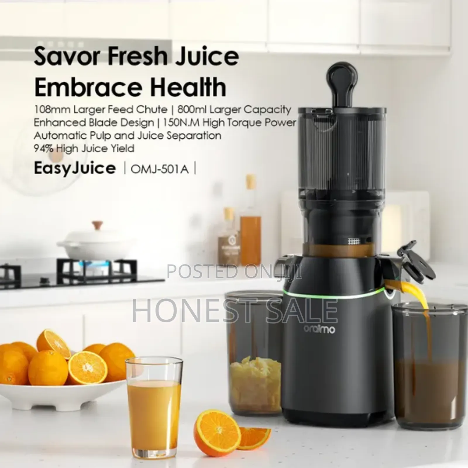Oraimo Easyjuice 108mm Diameter 800ml Slow Juicer