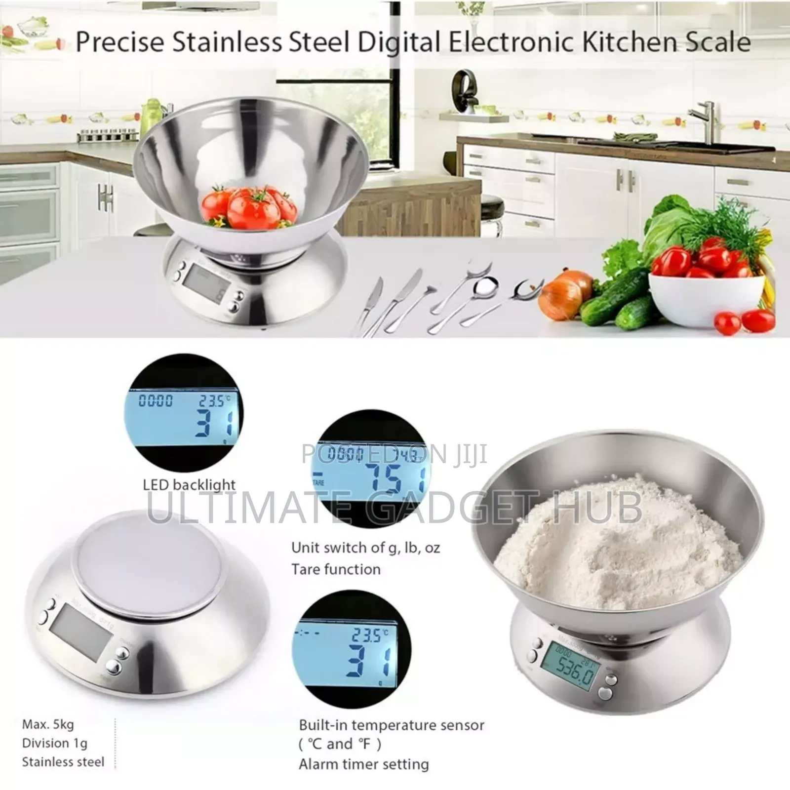 Digital Kitchen Scale (Stainless Steel)