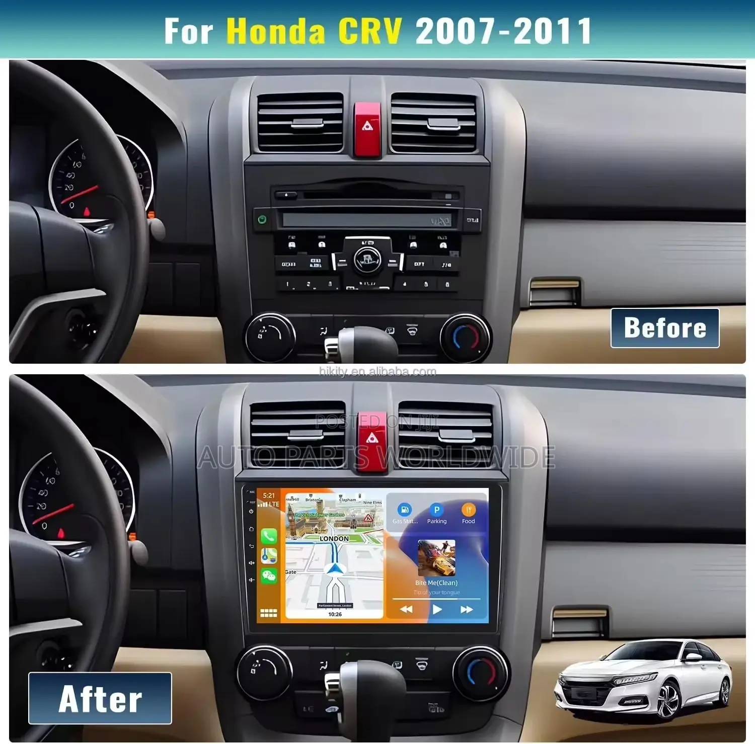 Honda Accord Android /Apple Carplay Screen 2007-2011