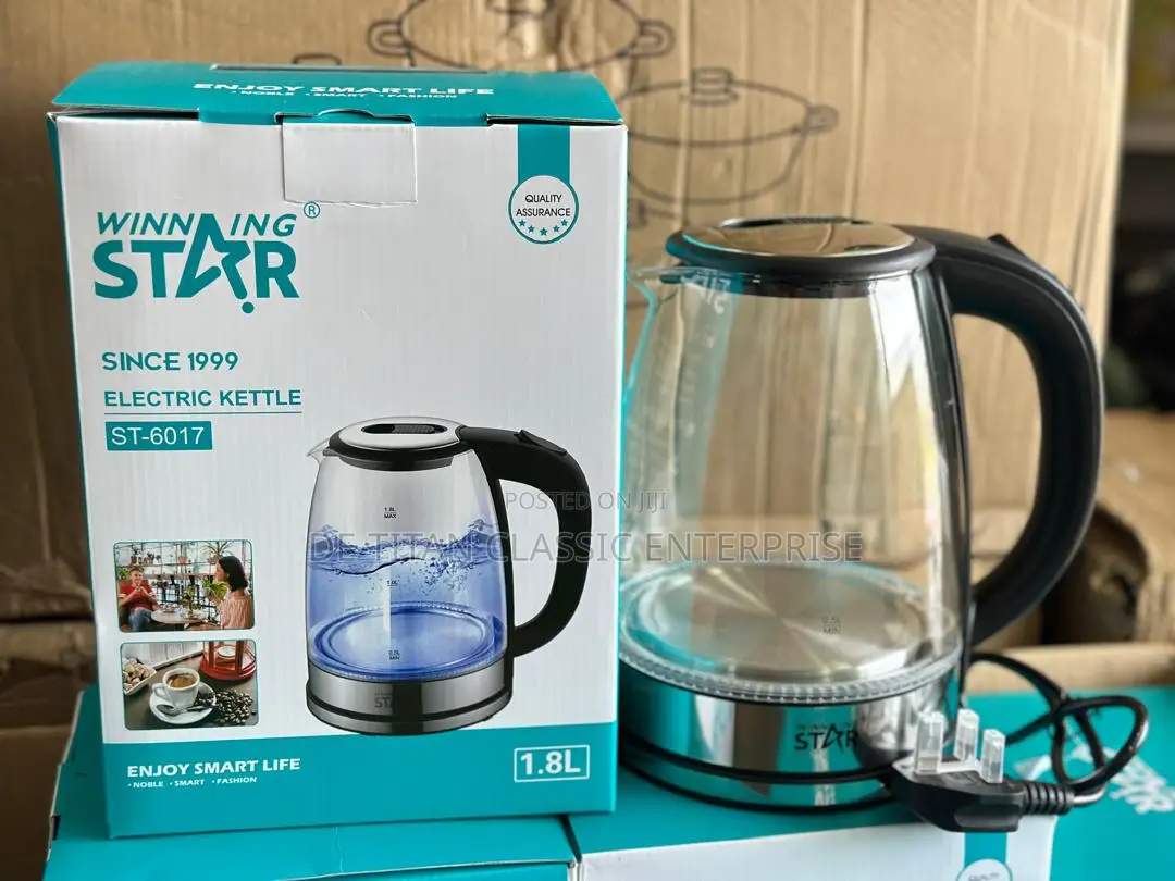 High Quality Electric Glass Kettle - 1.8 Litre Black