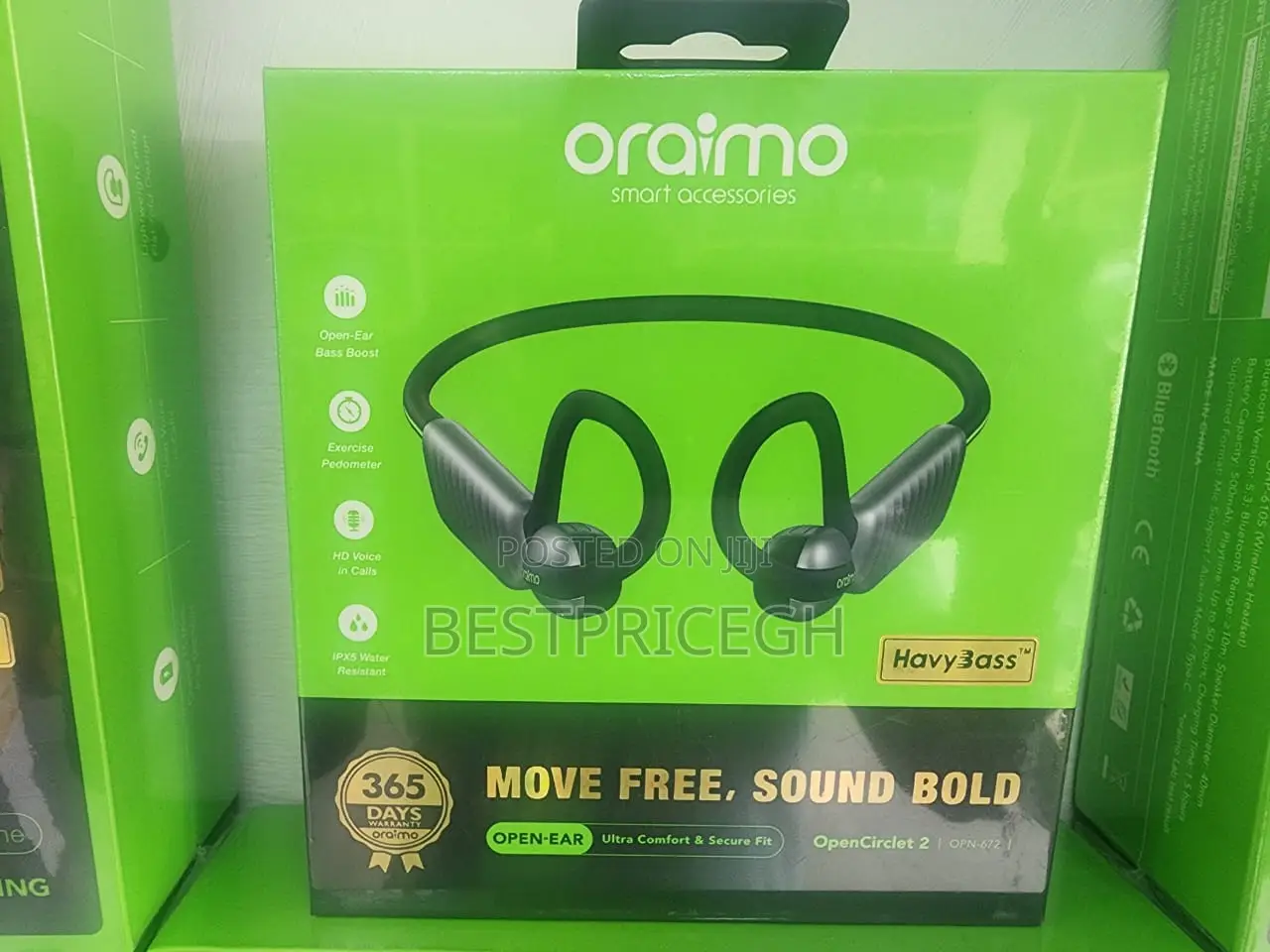 Oraimo Opencirclet 2 Ipx5 Steps Tracking Open-Ear Headphone