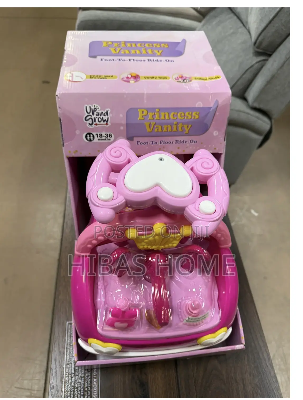 Up and Grow Princess Vanity Foot to Floor Ride on Car