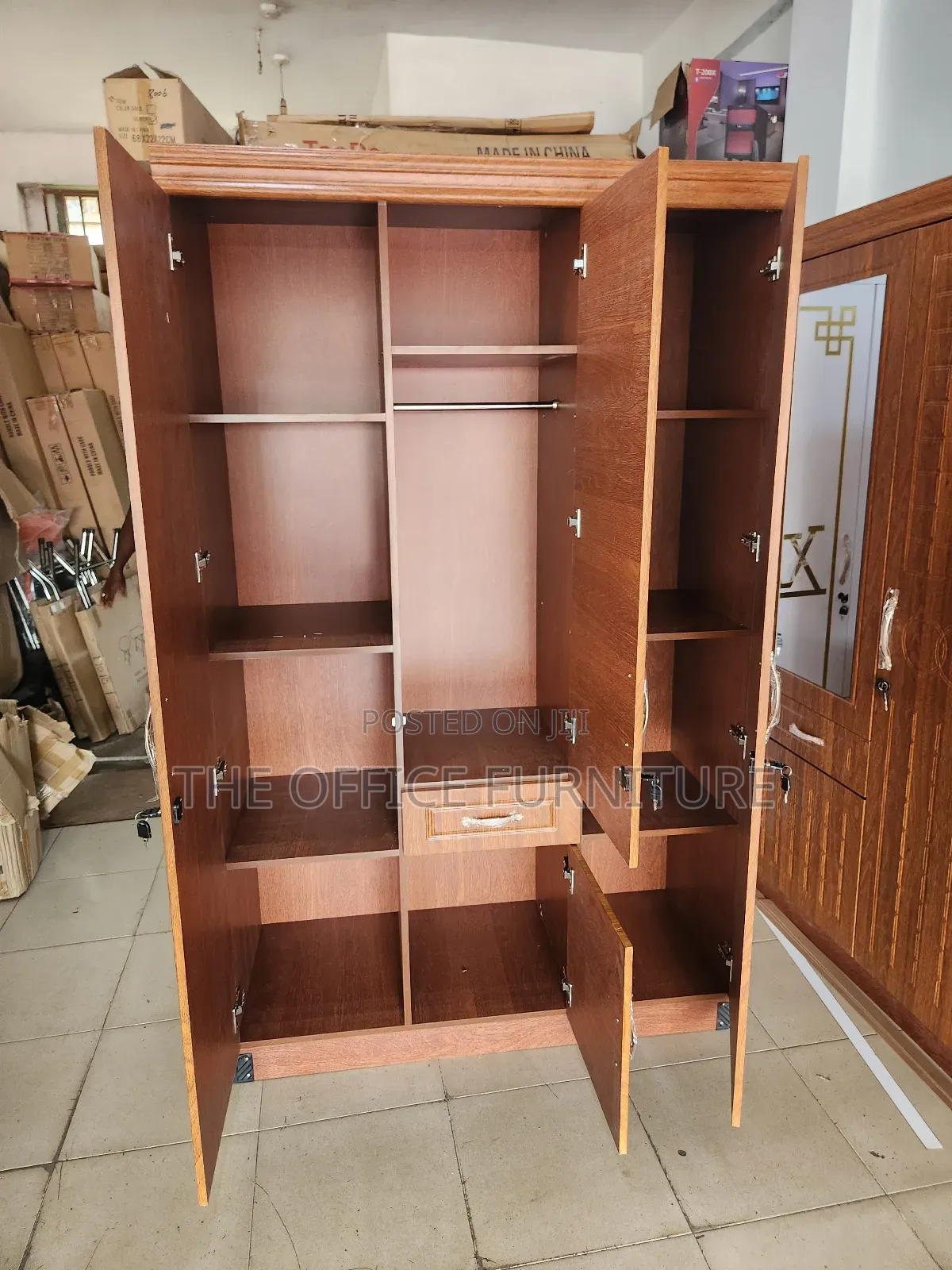 Three Doors Wardrobe ( Brown)